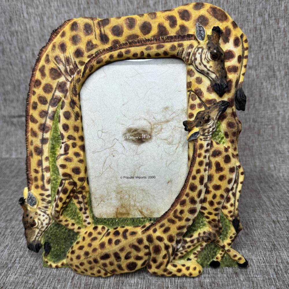 Popular Imports 2000 Natures 3D Wild Giraffe Picture Frame Safari Decor 4" x 6"